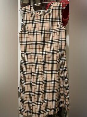 Burberry Beige Black Checkered Dress